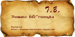 Thomasz Bársonyka névjegykártya